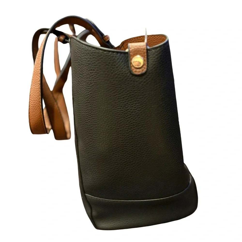 NWT G.H. Bass & Co. Black and Brown Structured Tote Bag - Picture 2 of 11